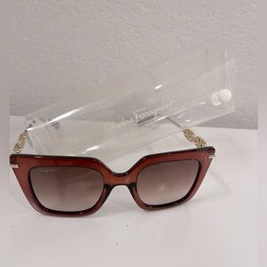 NWT Salvatore Ferragamo Brown Sunglasses